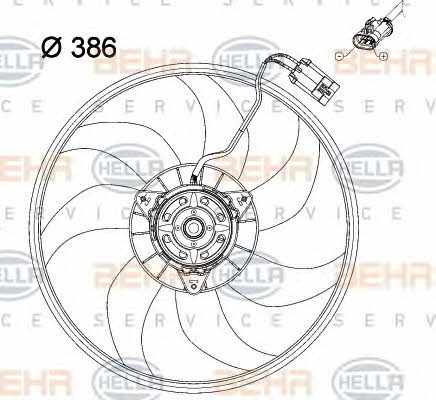 Behr-Hella 8EW 351 034-431 Hub, engine cooling fan wheel 8EW351034431