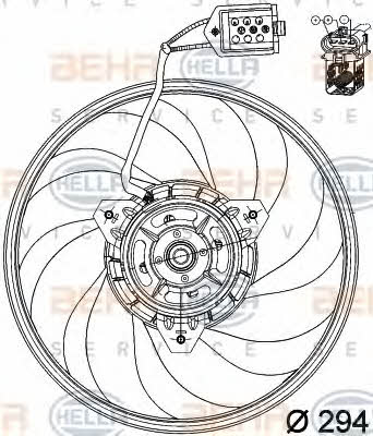 Behr-Hella 8EW 351 039-691 Hub, engine cooling fan wheel 8EW351039691