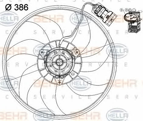 Behr-Hella 8EW 351 039-731 Hub, engine cooling fan wheel 8EW351039731