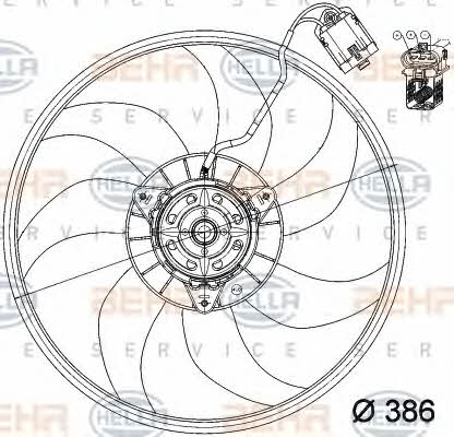 Behr-Hella 8EW 351 039-741 Hub, engine cooling fan wheel 8EW351039741