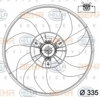 Behr-Hella 8EW 351 039-751 Hub, engine cooling fan wheel 8EW351039751