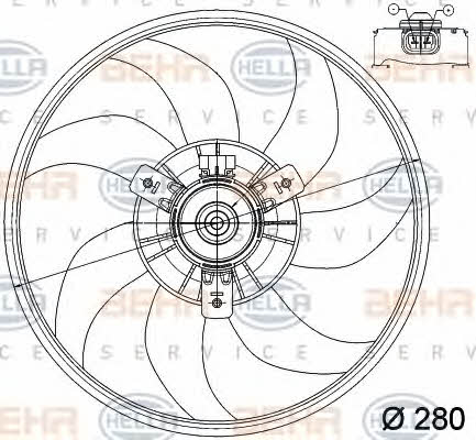 Behr-Hella 8EW 351 039-761 Hub, engine cooling fan wheel 8EW351039761