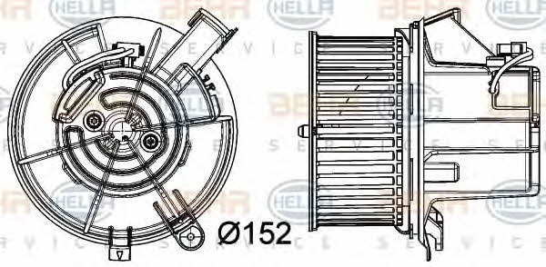 Behr-Hella 8EW 351 040-301 Fan assy - heater motor 8EW351040301