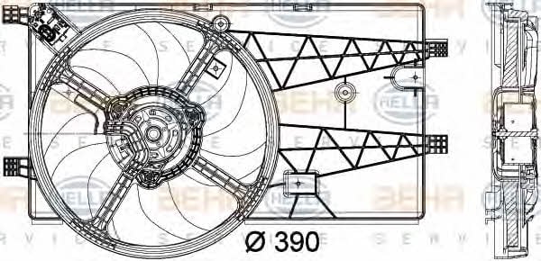 Behr-Hella 8EW 351 040-311 Hub, engine cooling fan wheel 8EW351040311