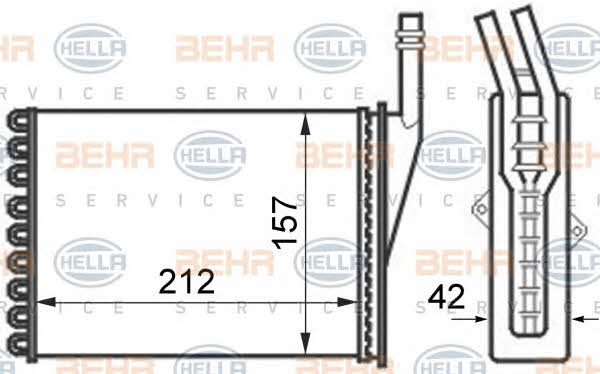 Behr-Hella 8FH 351 024-351 Heat exchanger, interior heating 8FH351024351