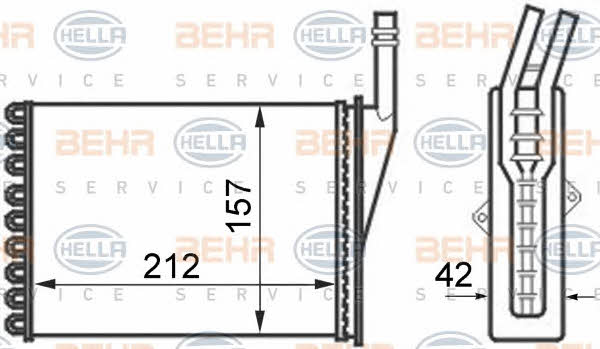 Behr-Hella 8FH 351 024-361 Heat exchanger, interior heating 8FH351024361