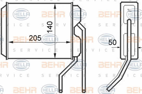 Behr-Hella 8FH 351 024-411 Heat exchanger, interior heating 8FH351024411