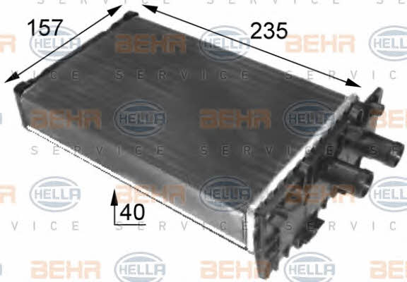 Behr-Hella 8FH 351 024-431 Heat exchanger, interior heating 8FH351024431