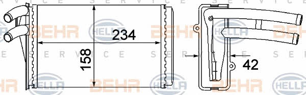 Behr-Hella 8FH 351 045-101 Heat exchanger, interior heating 8FH351045101