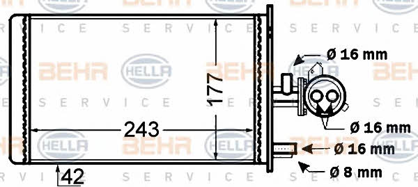 Behr-Hella 8FH 351 308-181 Heat exchanger, interior heating 8FH351308181