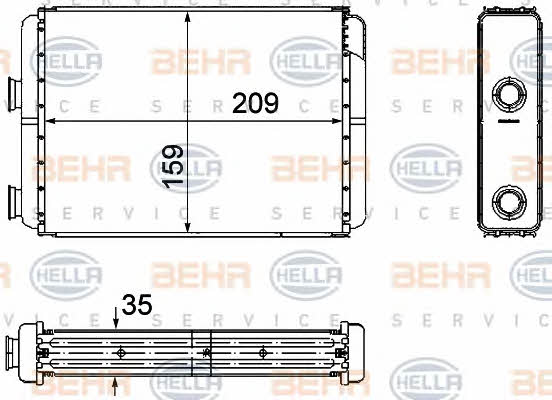 Behr-Hella 8FH 351 308-251 Heat exchanger, interior heating 8FH351308251