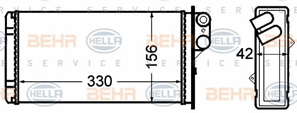 Behr-Hella 8FH 351 308-521 Heat exchanger, interior heating 8FH351308521