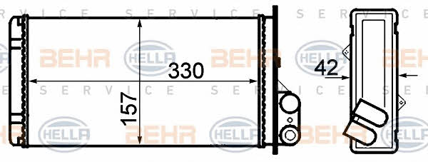 Behr-Hella 8FH 351 308-541 Heat exchanger, interior heating 8FH351308541