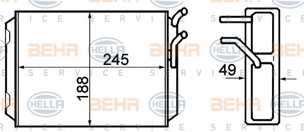 Behr-Hella 8FH 351 308-761 Heat exchanger, interior heating 8FH351308761