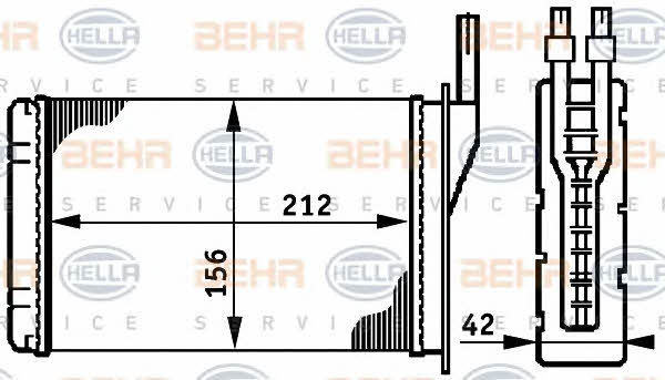 Behr-Hella 8FH 351 311-051 Heat exchanger, interior heating 8FH351311051