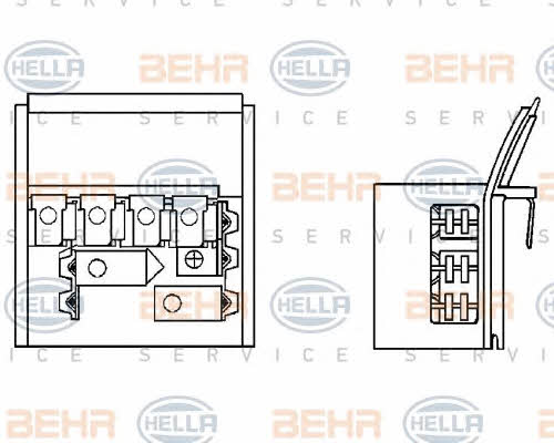 Fan motor resistor Behr-Hella 9ML 351 332-131