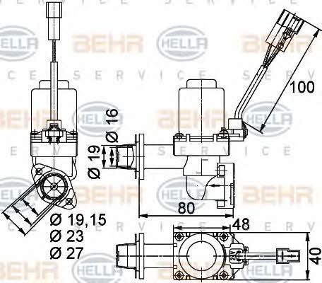 Behr-Hella 9XL 351 328-351 Heater control valve 9XL351328351