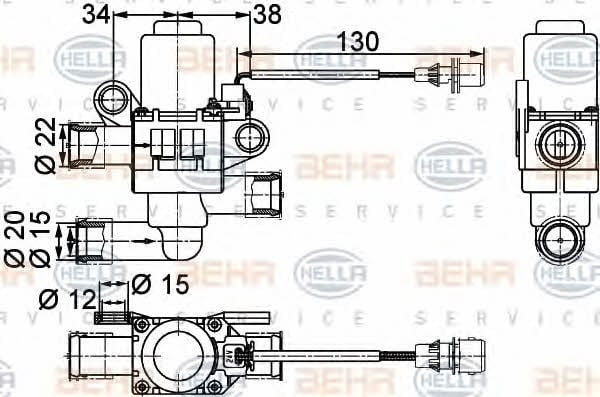Behr-Hella 9XL 351 328-381 Heater control valve 9XL351328381