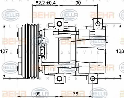 Compressor, air conditioning Behr-Hella 8FK 351 113-431