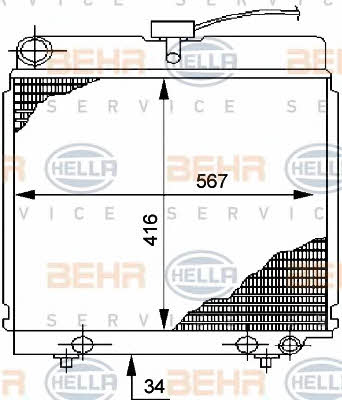 Behr-Hella 8MK 376 710-491 Radiator, engine cooling 8MK376710491