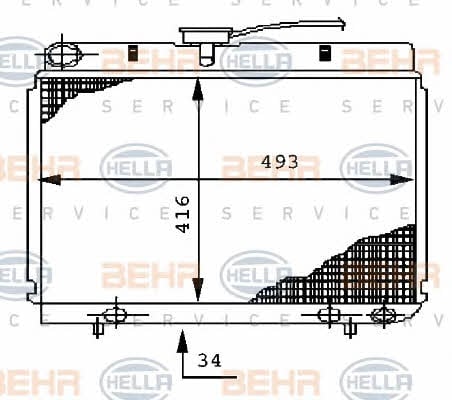Behr-Hella 8MK 376 710-541 Radiator, engine cooling 8MK376710541