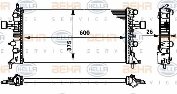Behr-Hella 8MK 376 710-661 Radiator, engine cooling 8MK376710661