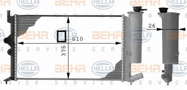 Radiator, engine cooling Behr-Hella 8MK 376 712-541