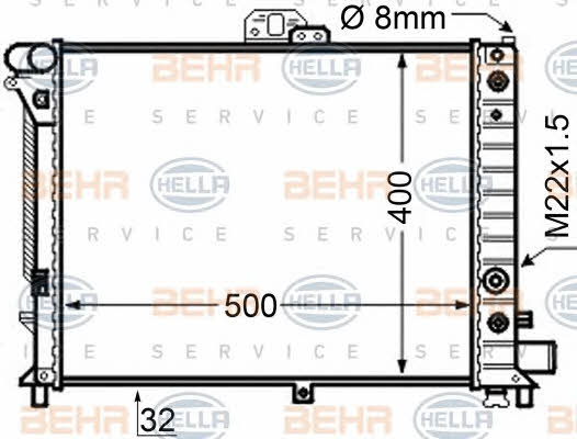 Behr-Hella 8MK 376 705-611 Radiator, engine cooling 8MK376705611