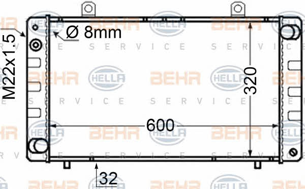 Behr-Hella 8MK 376 705-651 Radiator, engine cooling 8MK376705651
