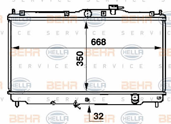 Behr-Hella 8MK 376 707-351 Radiator, engine cooling 8MK376707351
