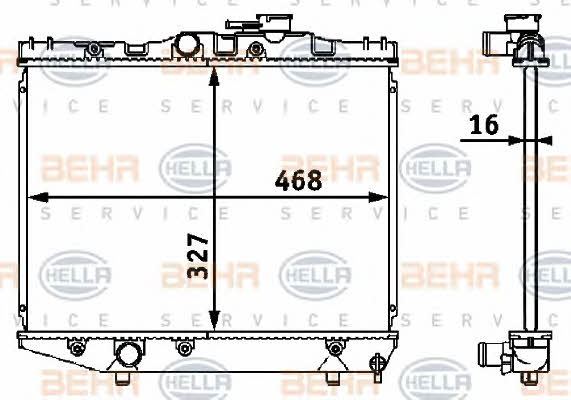 Radiator, engine cooling Behr-Hella 8MK 376 708-171