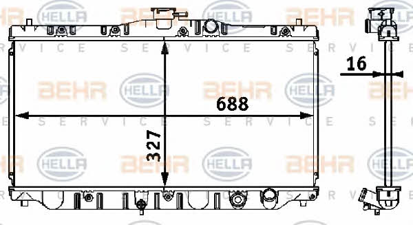 Behr-Hella 8MK 376 708-211 Radiator, engine cooling 8MK376708211