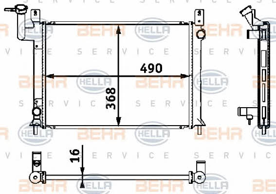 Behr-Hella 8MK 376 708-241 Radiator, engine cooling 8MK376708241