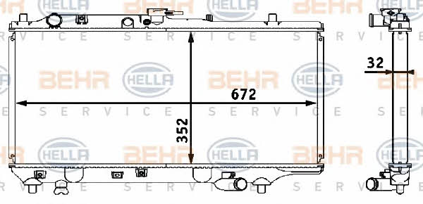 Behr-Hella 8MK 376 708-291 Radiator, engine cooling 8MK376708291