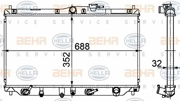 Behr-Hella 8MK 376 708-311 Radiator, engine cooling 8MK376708311