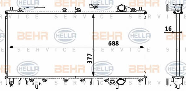 Behr-Hella 8MK 376 708-401 Radiator, engine cooling 8MK376708401