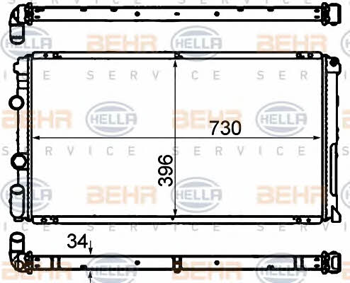 Behr-Hella 8MK 376 708-451 Radiator, engine cooling 8MK376708451