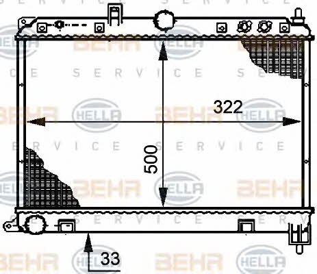 Behr-Hella 8MK 376 708-581 Radiator, engine cooling 8MK376708581
