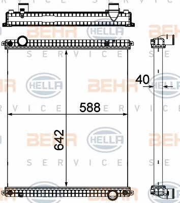 Behr-Hella 8MK 376 714-231 Radiator, engine cooling 8MK376714231