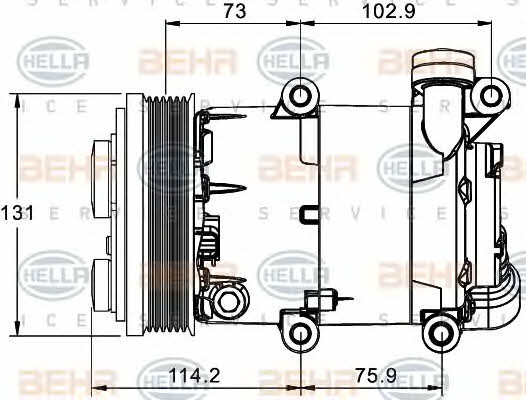 Compressor, air conditioning Behr-Hella 8FK 351 334-031