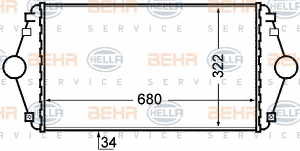 Intercooler, charger Behr-Hella 8ML 376 727-641