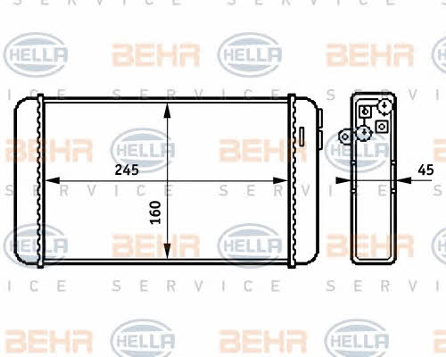 Behr-Hella 8FH 351 313-281 Heat exchanger, interior heating 8FH351313281