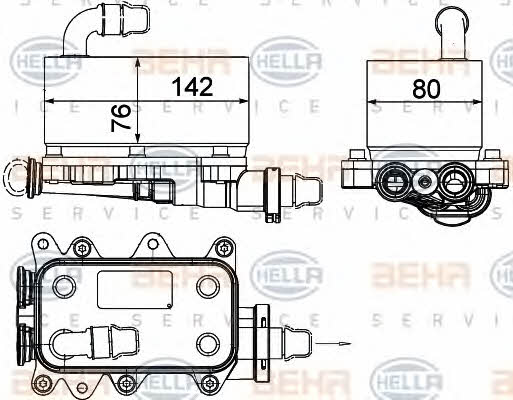 Behr-Hella 8MO 376 725-101 Oil cooler 8MO376725101