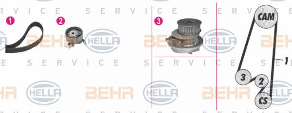 Behr-Hella 8MP 376 807-881 TIMING BELT KIT WITH WATER PUMP 8MP376807881