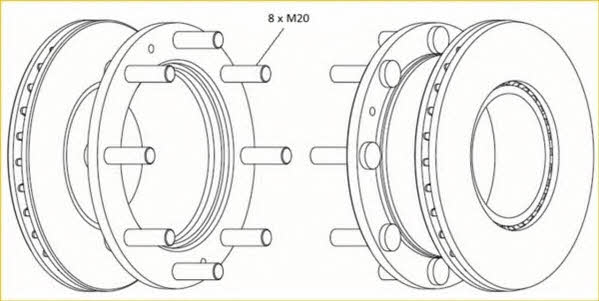 Beral BCR307A Rear ventilated brake disc BCR307A