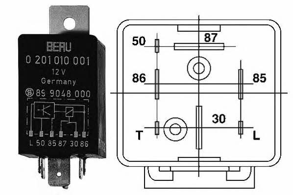 Beru GR001 Glow plug relay GR001
