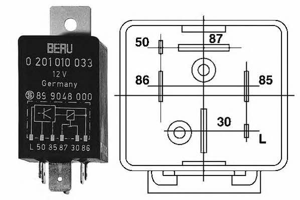Beru GR033 Glow plug relay GR033