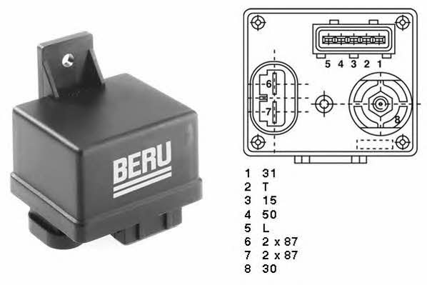 Beru GR061 Glow plug relay GR061