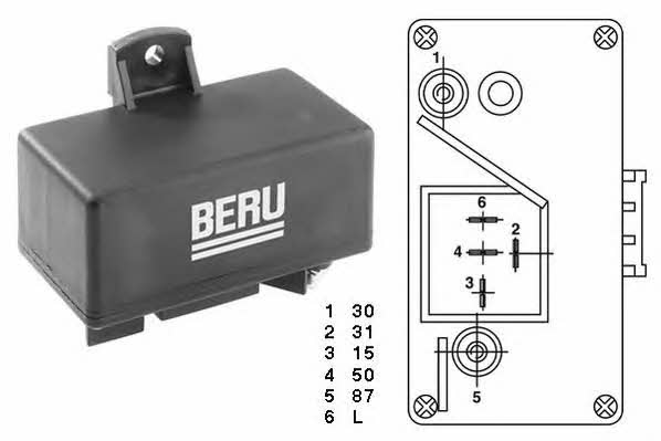Beru GR065 Glow plug relay GR065