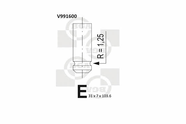 V991600 BGA Exhaust valve
